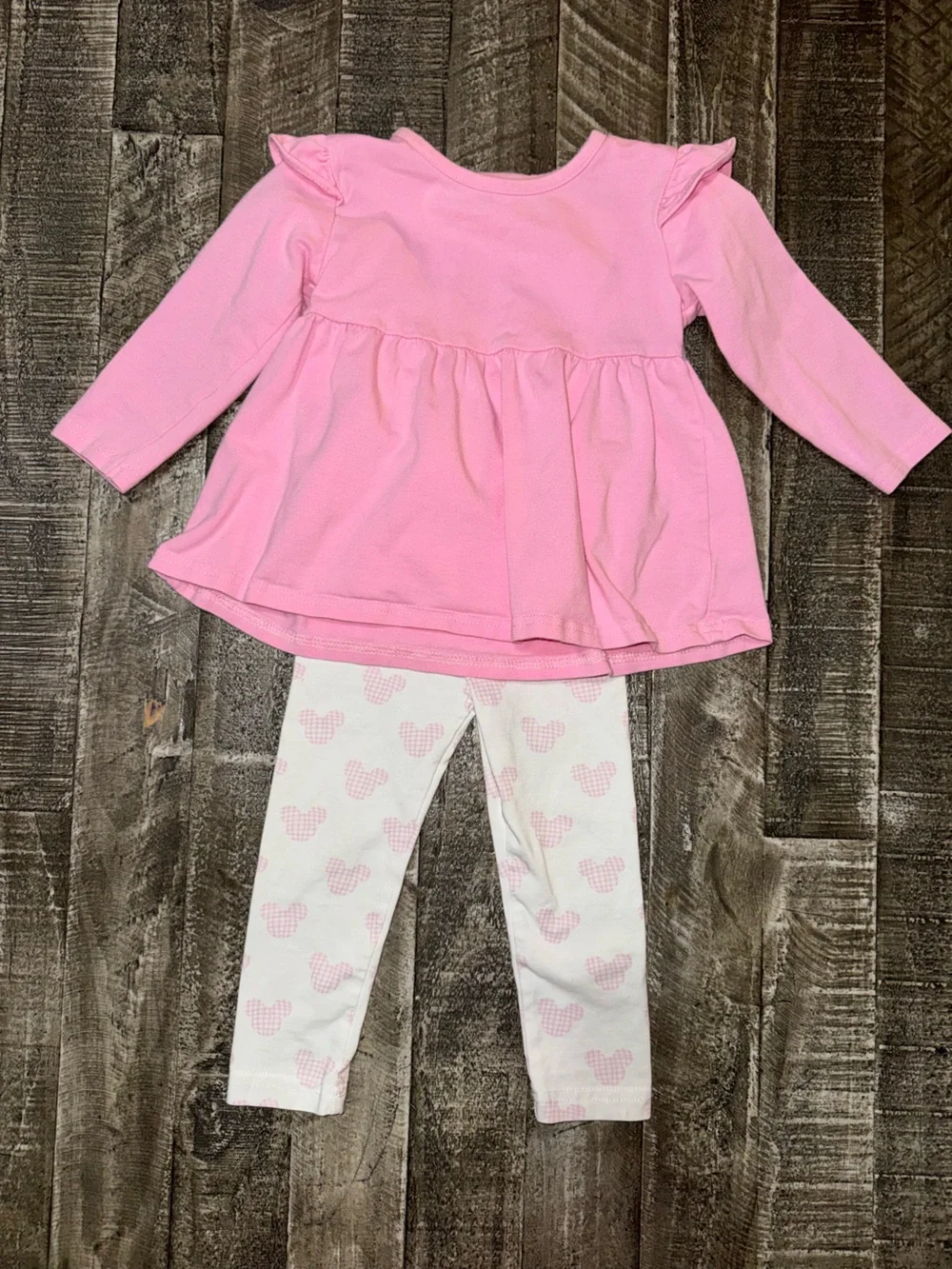 Pink Ruffle Tunic & Heart-Print Leggings Set for Kids